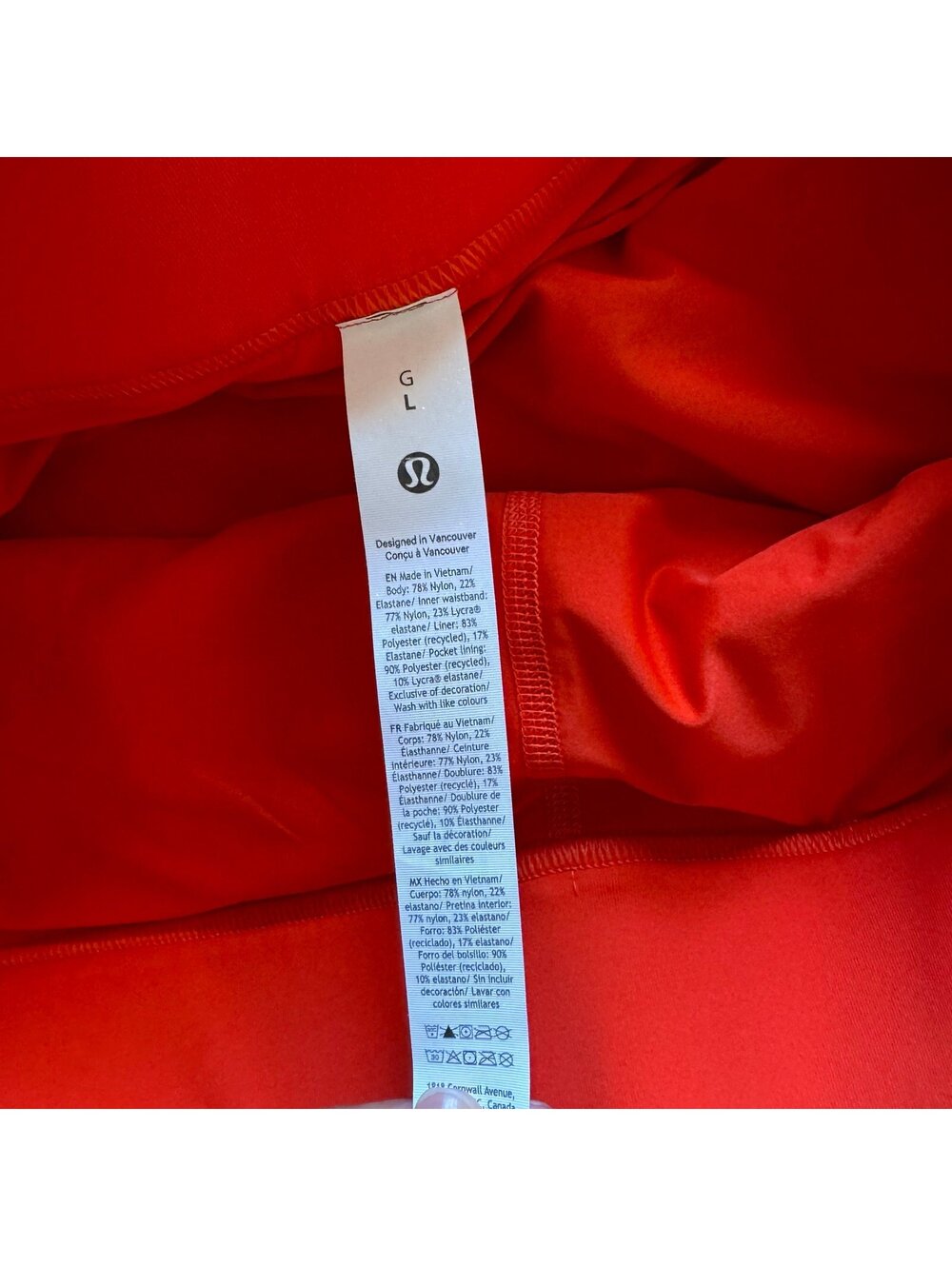 Lululemon License to Train Super High Rise Short 3.5” Cherry Ember Size L/10 NWT - Picture 7 of 8